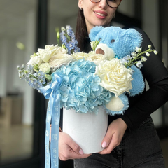 Aranjament cu ursulet "Newborn Baby Boy"