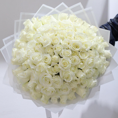 Create your own bouquet of white roses