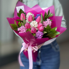 Buchet "Soul" cu zambile si lalele