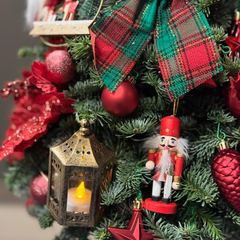 Brad festiv "Red glam", creat manual în vas ceramic