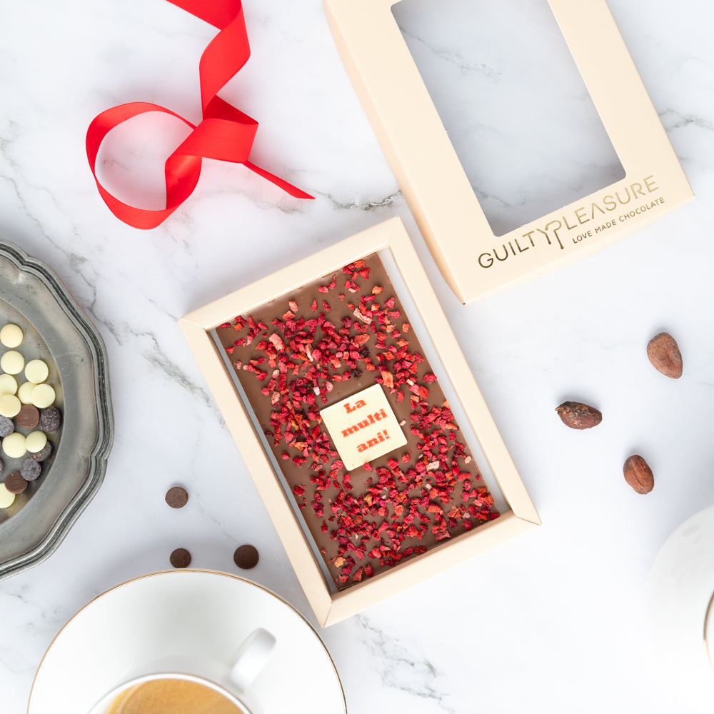 CIOCOLATA ARTIZANALA - Tableta personalizată „La mulți ani”