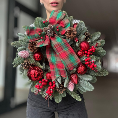 Coroniță de Crăciun din brad natural "Christmas joy"